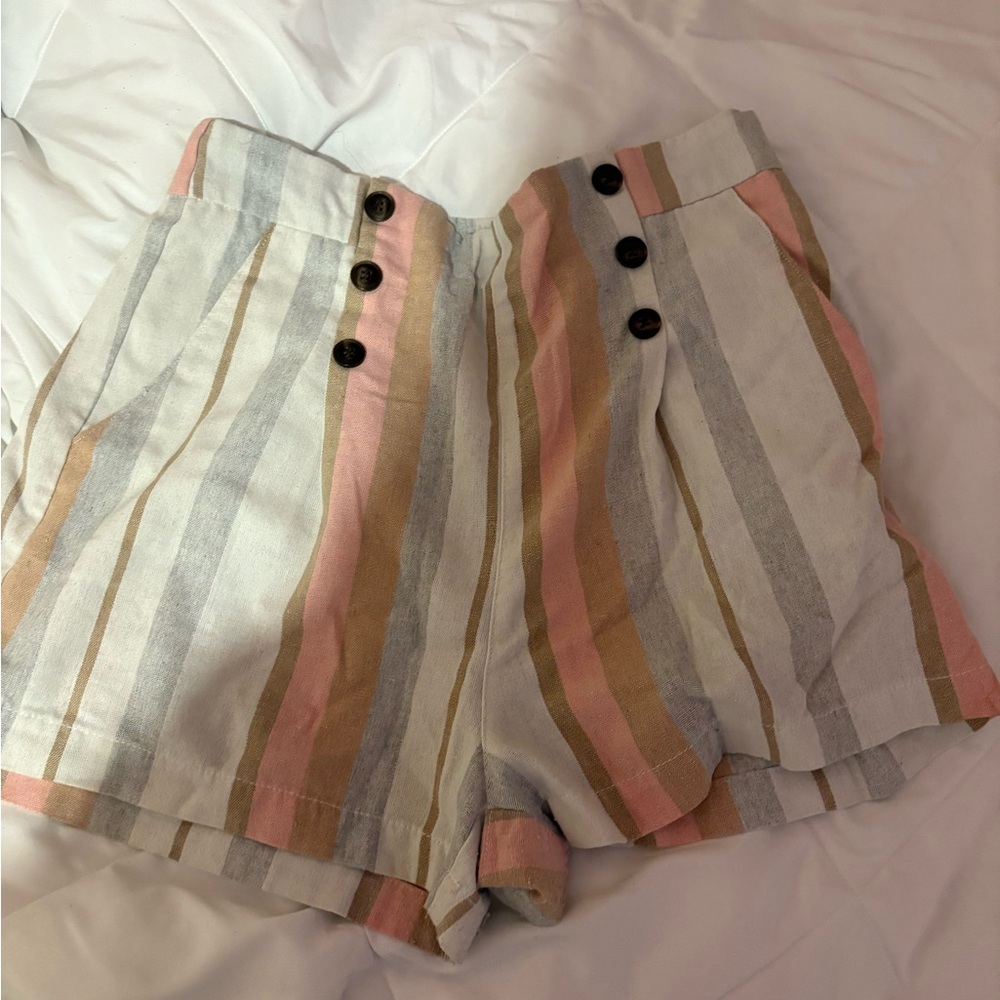 Target High Waist Pink and Tan Shorts